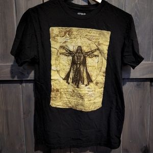 Star Wars Mens T-Shirt - Vitruvian Darth Vader Sketch Image